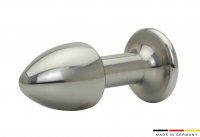 Vista previa: Langer Buttplug Edelstahl mit Kristall am Ende 35 mm