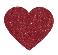 Vista previa: Corazones rojos brillantes para pegar en los pezones