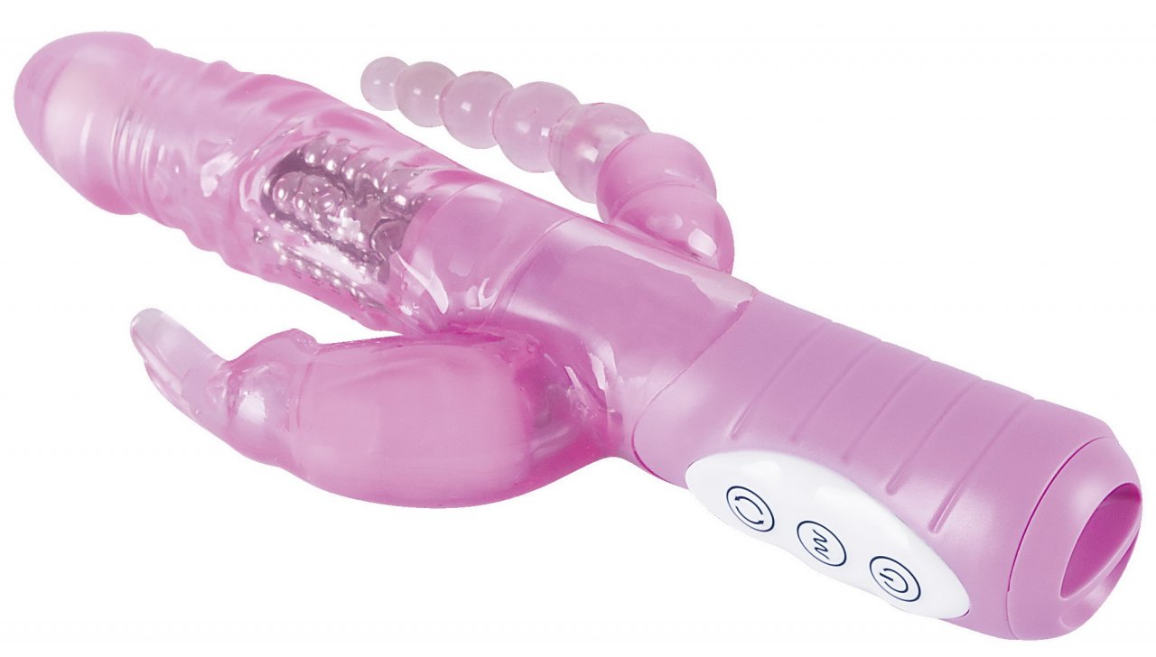 El vibrador de perlas masajea, vibra y gira El vibrador de perlas masajea, vibra y gira