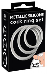 Juego de anillos de silicona metálicos para el pene