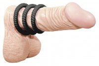 Vista previa: 3 anillos para el pene con estructura de ranura 2,6, 3,0 y 3,5 cm