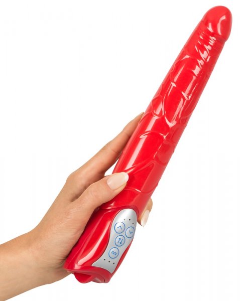 Vibrador de empuje rojo con función de empuje en 5 pasos