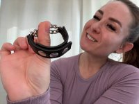 Vista previa: Cockstrap de cuero con dos cadenas