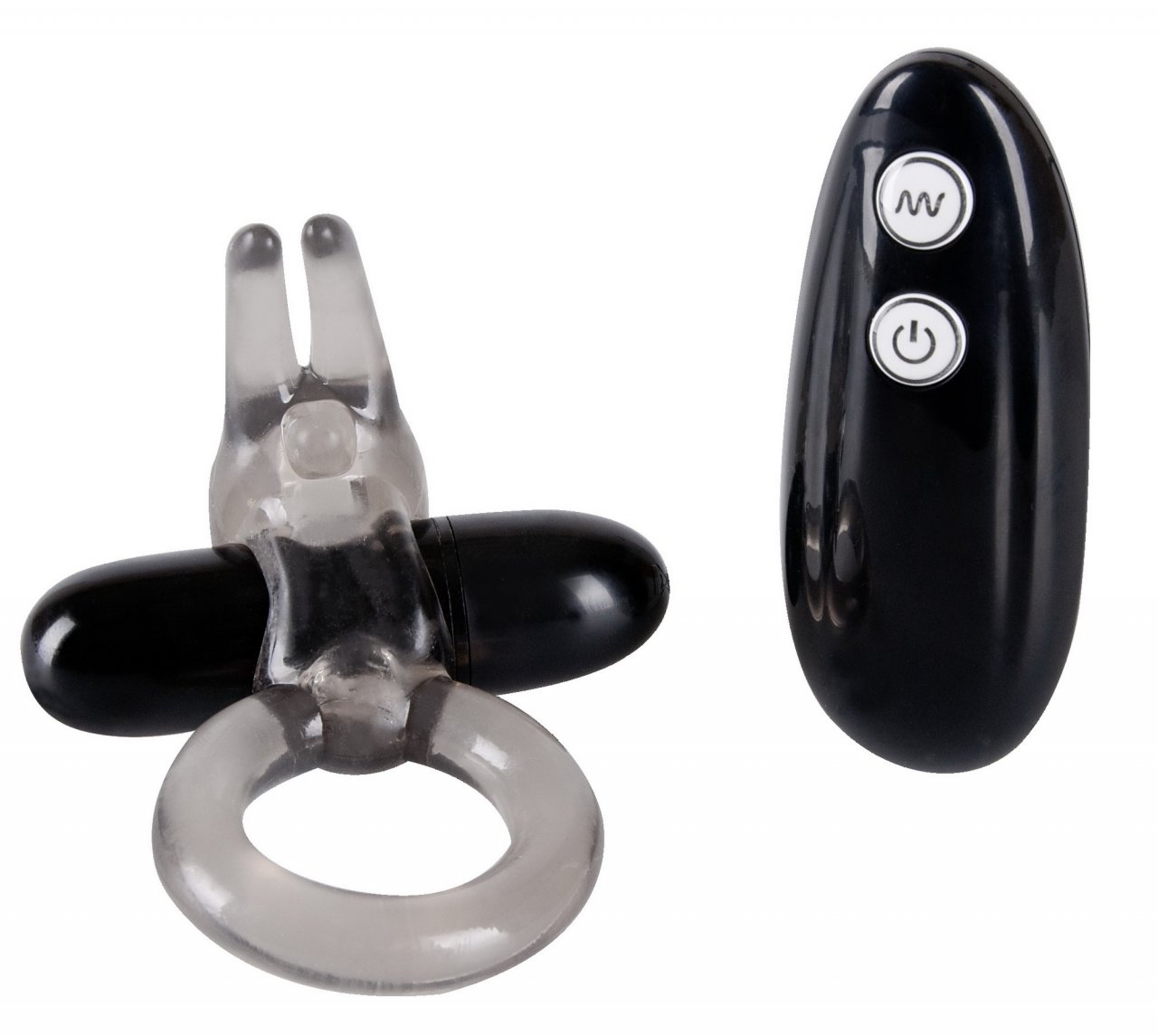 Cockring Ø 3 cm con huevo vibro y brazo estimulador del clítoris