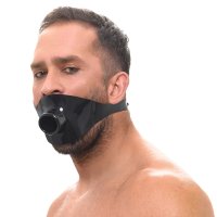 Vista previa: Latex Hohlknebel mit Mundrohr