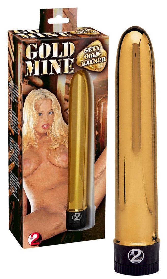Vibrador dorado de aspecto noble