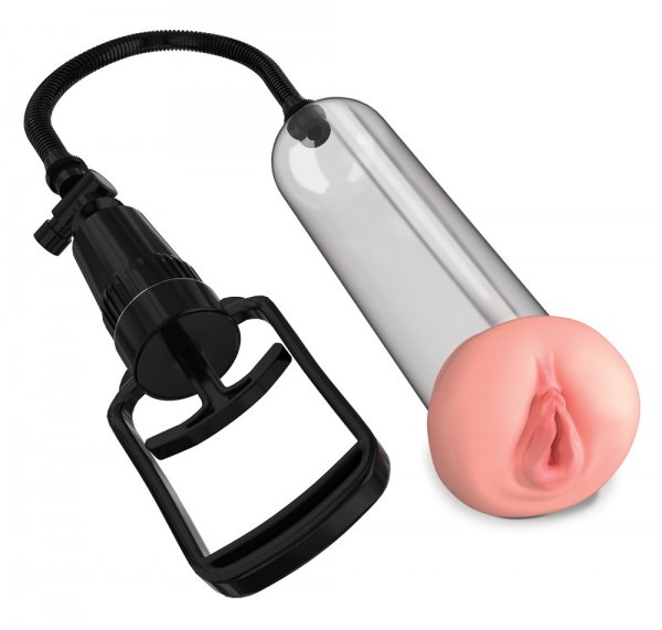 Bomba transparente para el pene con abertura para la vagina