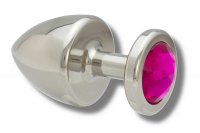 Vista previa: Buttplug 40 mm aus Edelstahl mit Kristall für geübte Nutzer