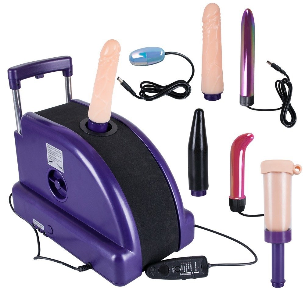 Máquina sexual de alto rendimiento con elementos vibratorios y tres accesorios Máquina sexual de alto rendimiento con elementos vibratorios y tres accesorios