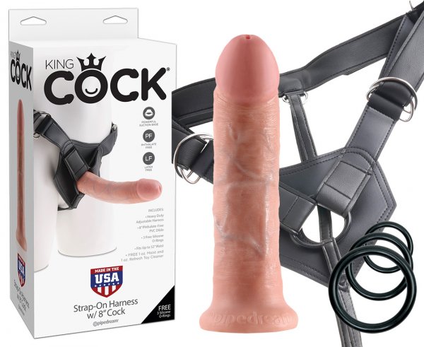 Arnés con correa King Cock 8&quot;