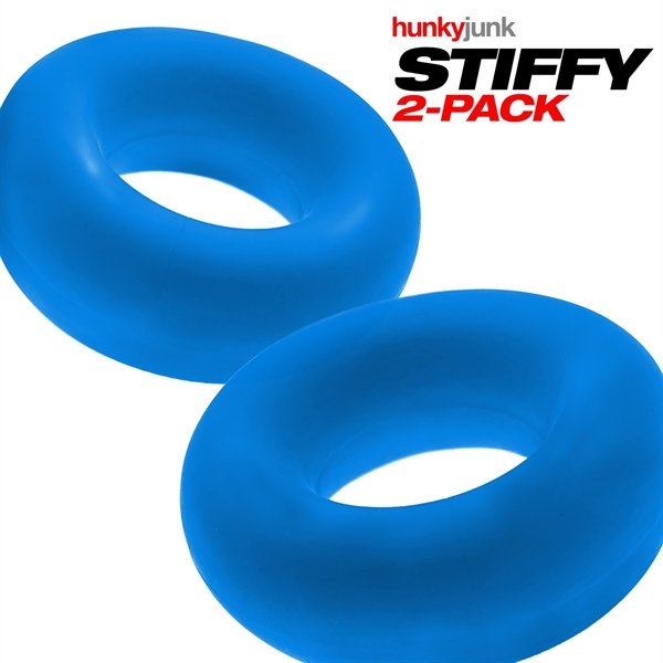 STIFFY Paquete de 2 anillos de gallo de toro - Teal Ice STIFFY Paquete de 2 anillos de gallo de toro - Teal Ice