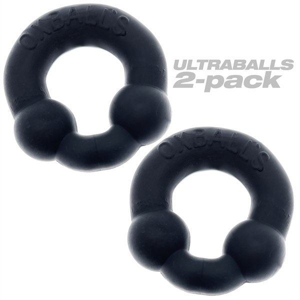 ULTRABALLS 2-Pack Cockring - NIGHT Edition Negro ULTRABALLS 2-Pack Cockring - NIGHT Edition Negro