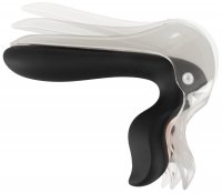 Vista previa: Bad Kitty Vibro-Spekulum mit LED – Seitenansicht mit transparentem Schnabel