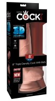 Vista previa: Consolador natural de triple densidad 8&quot; con testículos 18,4 cm, Ø 4,8 cm