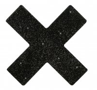 Vista previa: Cruces de pezones negros brillantes para pegar