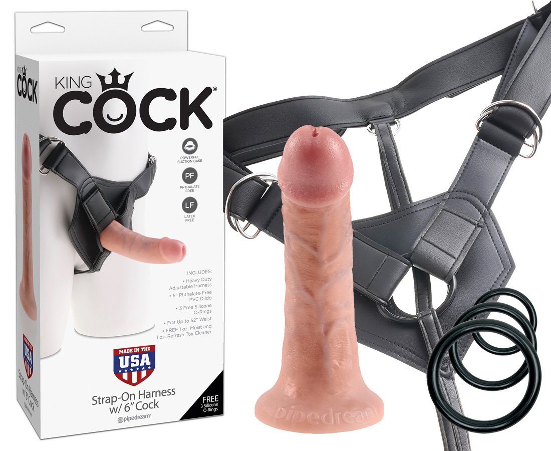 King Cock strap-on: Experiencia realistaØ 4,1 cm