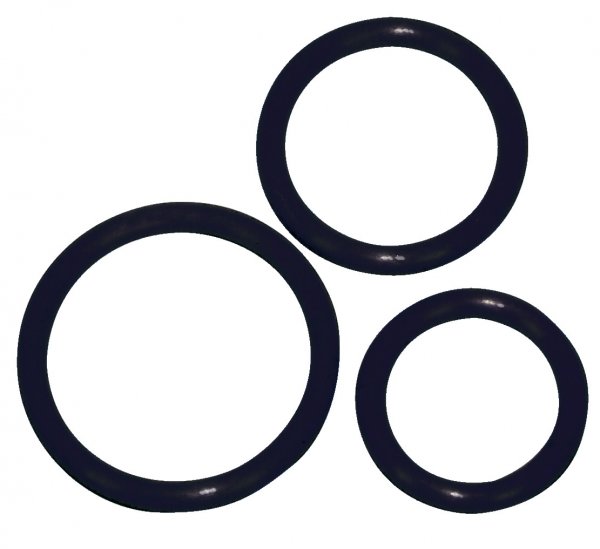 Negro cockring Trío -Ø 5 cm, 4,2 cm y 3,2 cm