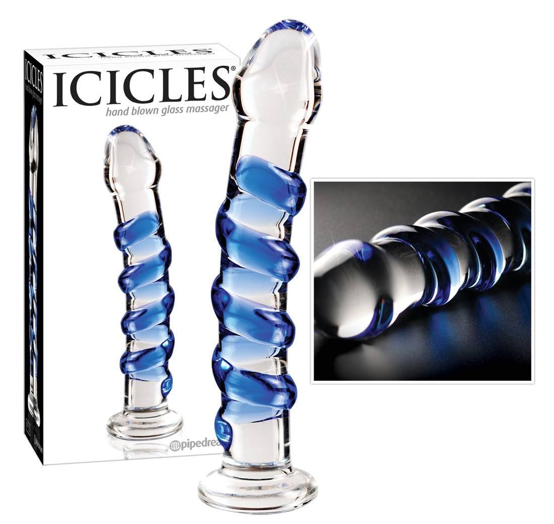 Consolador de vidrio transparente Icicles No. 5
