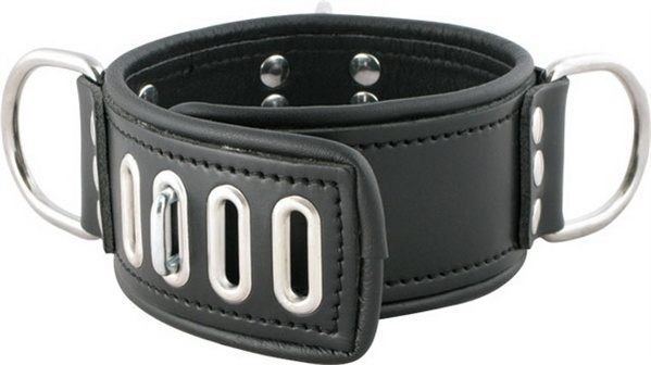 Brazalete de cuero con cierre L Brazalete de cuero con cierre L