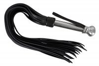 Vista previa: Leder Flogger mit Griff aus Edelstahl
