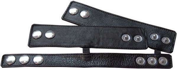 Cockstrap triple de cuero negro Cockstrap triple de cuero negro