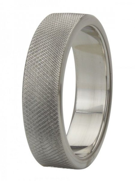 Cockring aus Edelstahl 15 mm breit geriffelt