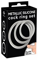 Vista previa: Juego de anillos de silicona metálicos para el pene